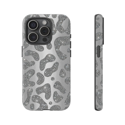 Silver Glitter Leopard Tough Case