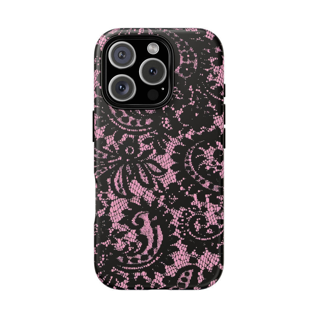 Pink Lace Pattern Tough Phone Case