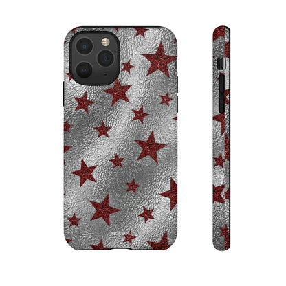 Silver Red Starry Tough Case