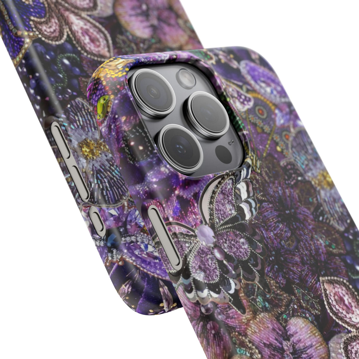 Purple Floral Butterfly Case