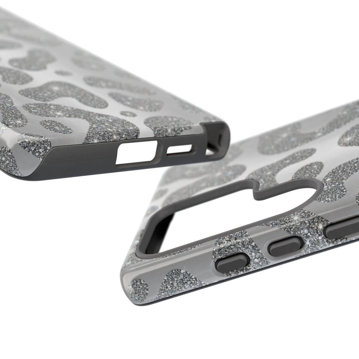 Silver Glitter Leopard Tough Case