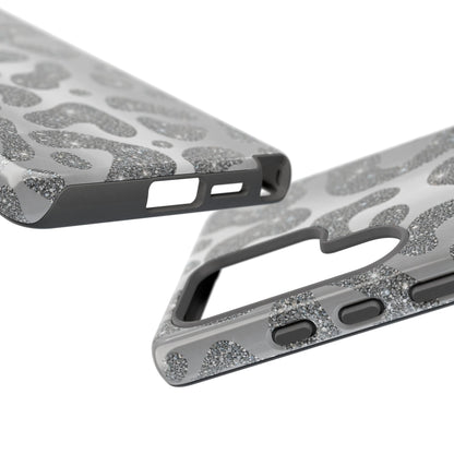 Silver Glitter Leopard Tough Case