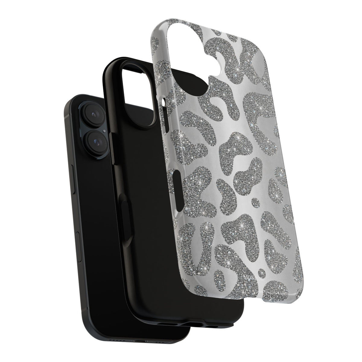 Silver Glitter Leopard Tough Case