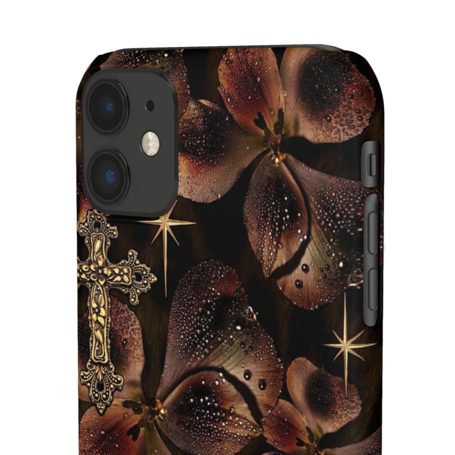 Brown Floral Cross Case