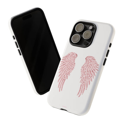 White & Pink Wings Tough Case