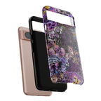 Purple Fleur-de-Lis Floral Tough Phone Case
