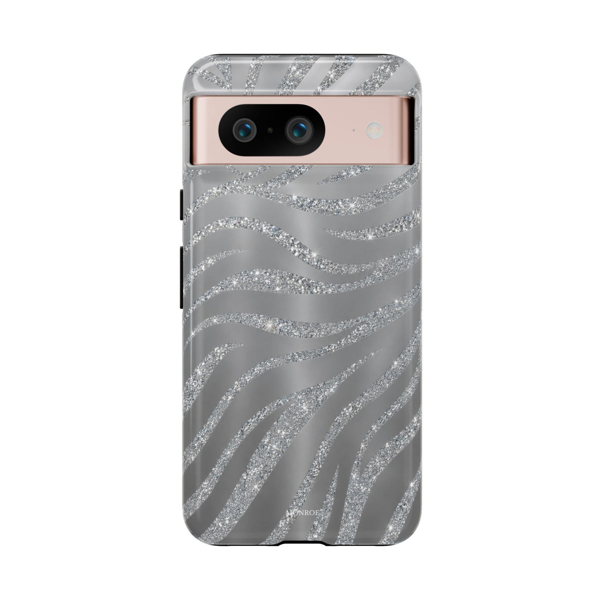 Silver Glitter Zebra Tough Case