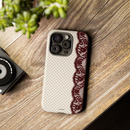 Burgundy Lace Edge Tough Case