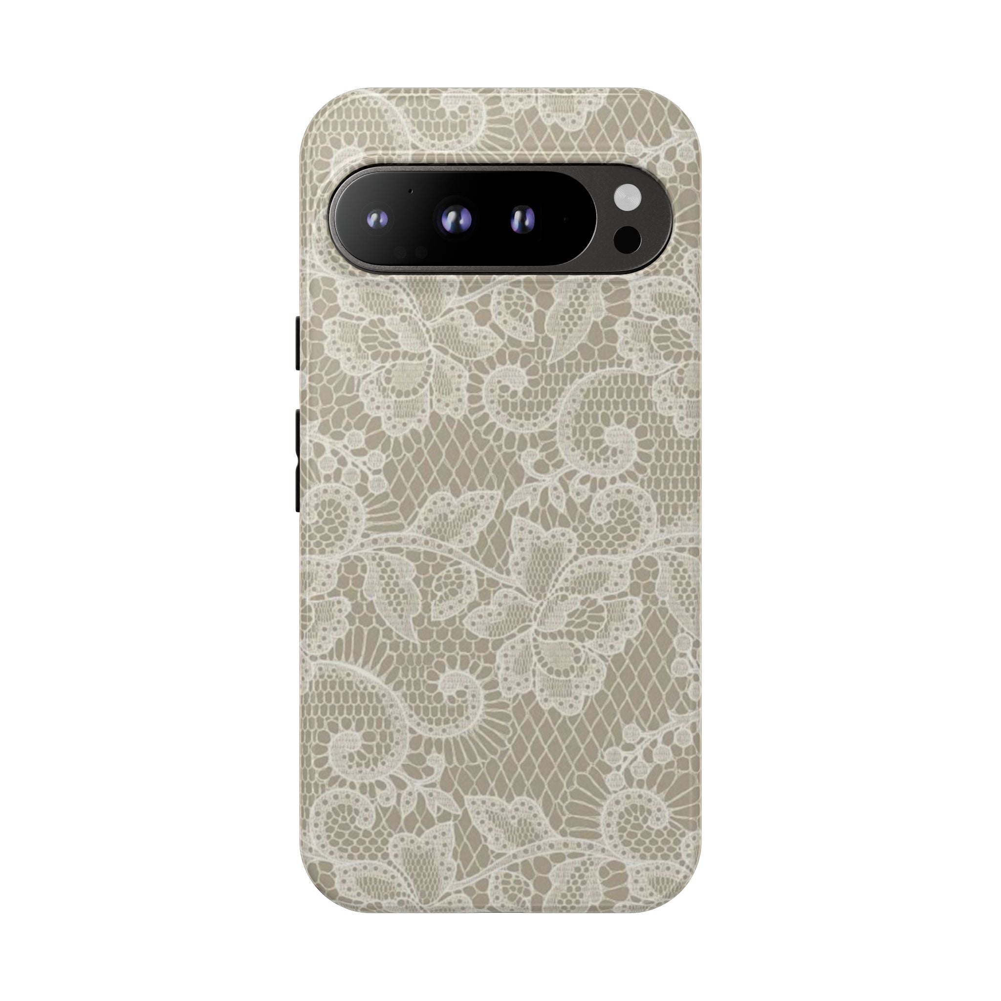White Lace Pattern Tough Phone Case