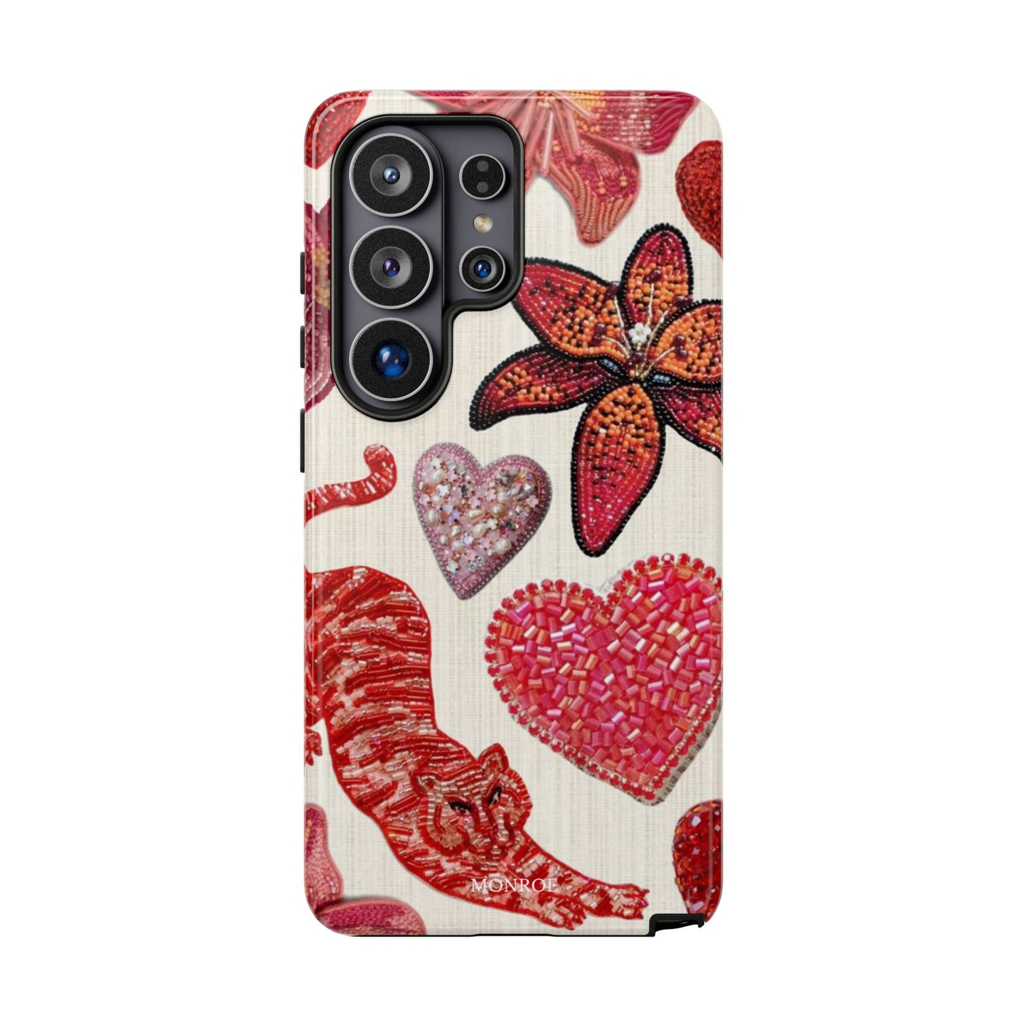 Floral & Heart Pattern Tough Case