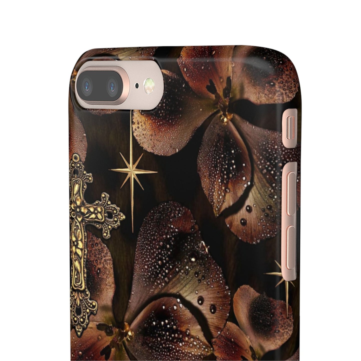Brown Floral Cross Case