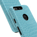 Croc Embossed Turquoise Phone Case