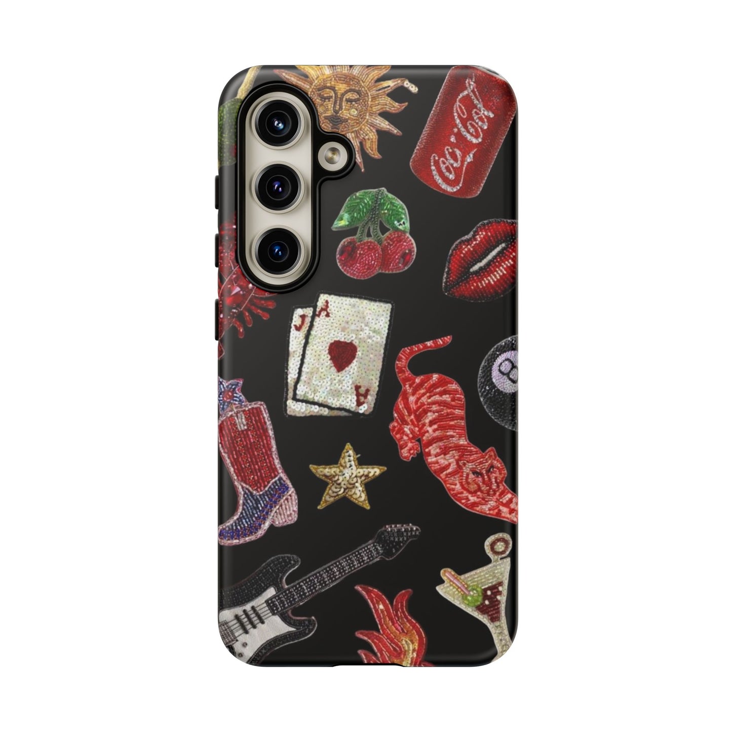 Retro Patch Motif Tough Case