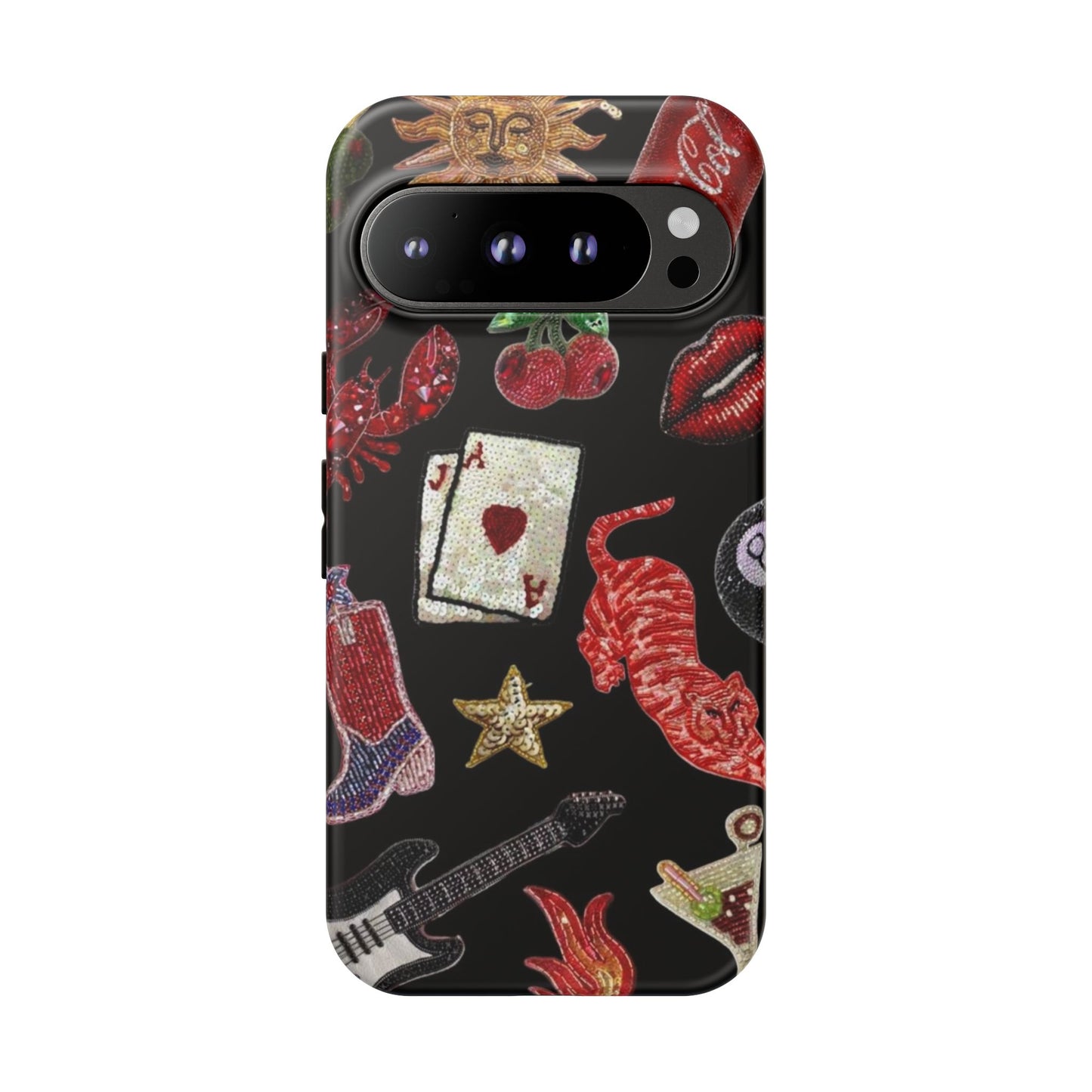 Retro Patch Motif Tough Case