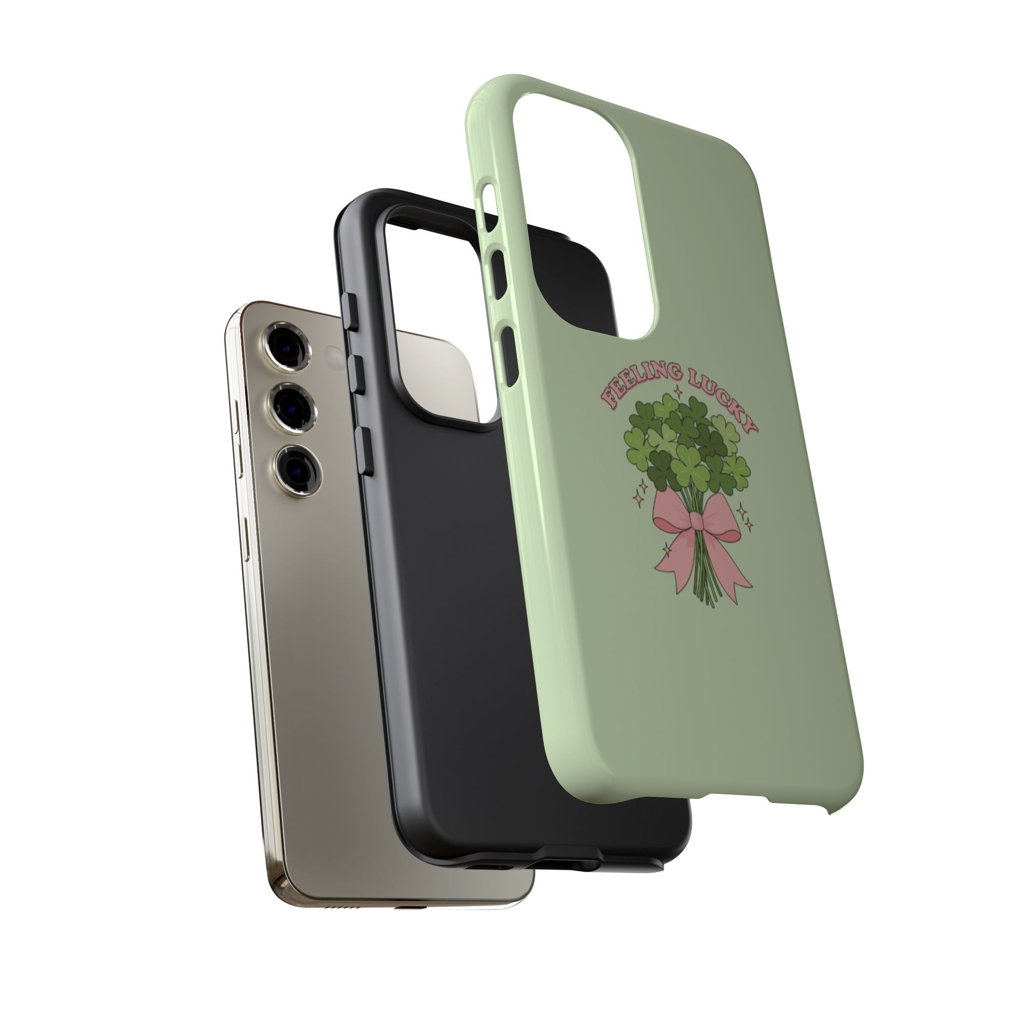 ‘Feeling Lucky' Clover Bouquet Tough Phone Case