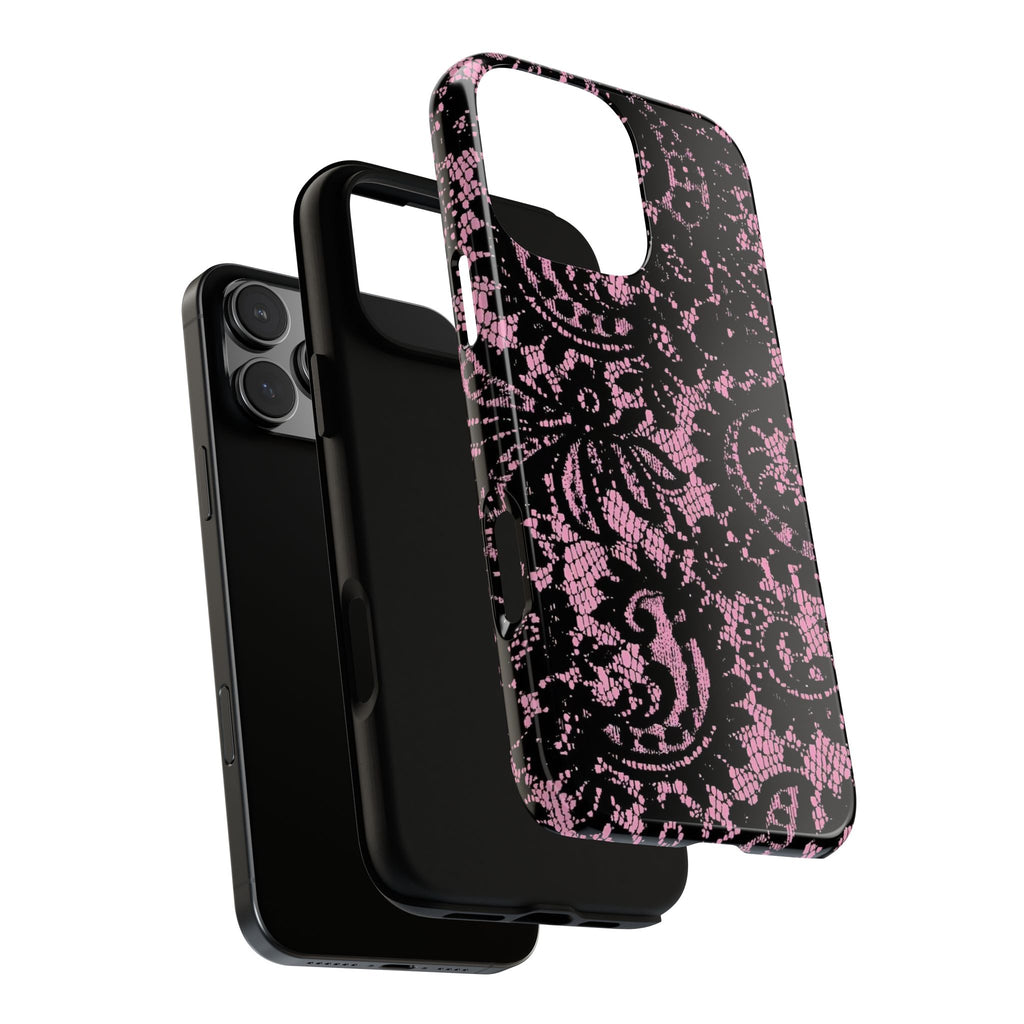 Pink Lace Pattern Tough Phone Case