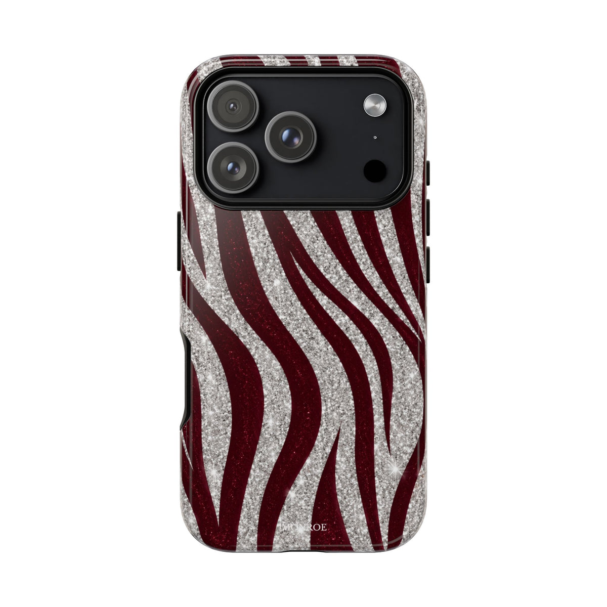 Burgundy Zebra Glitter Tough Case