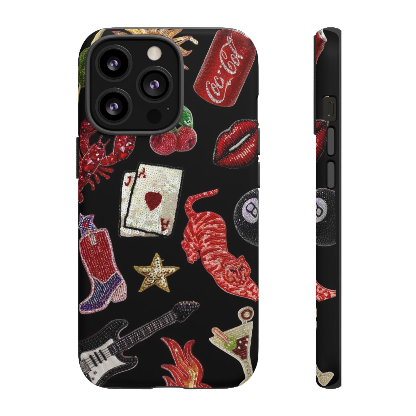 Retro Patch Motif Tough Case