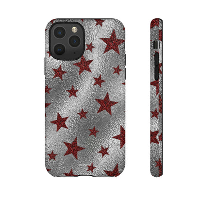 Silver Red Starry Tough Case