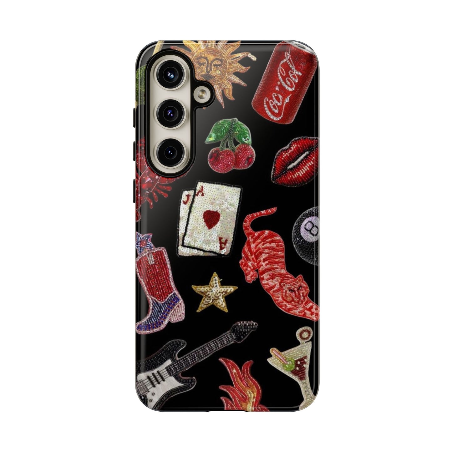 Retro Patch Motif Tough Case