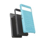 Croc Embossed Turquoise Phone Case