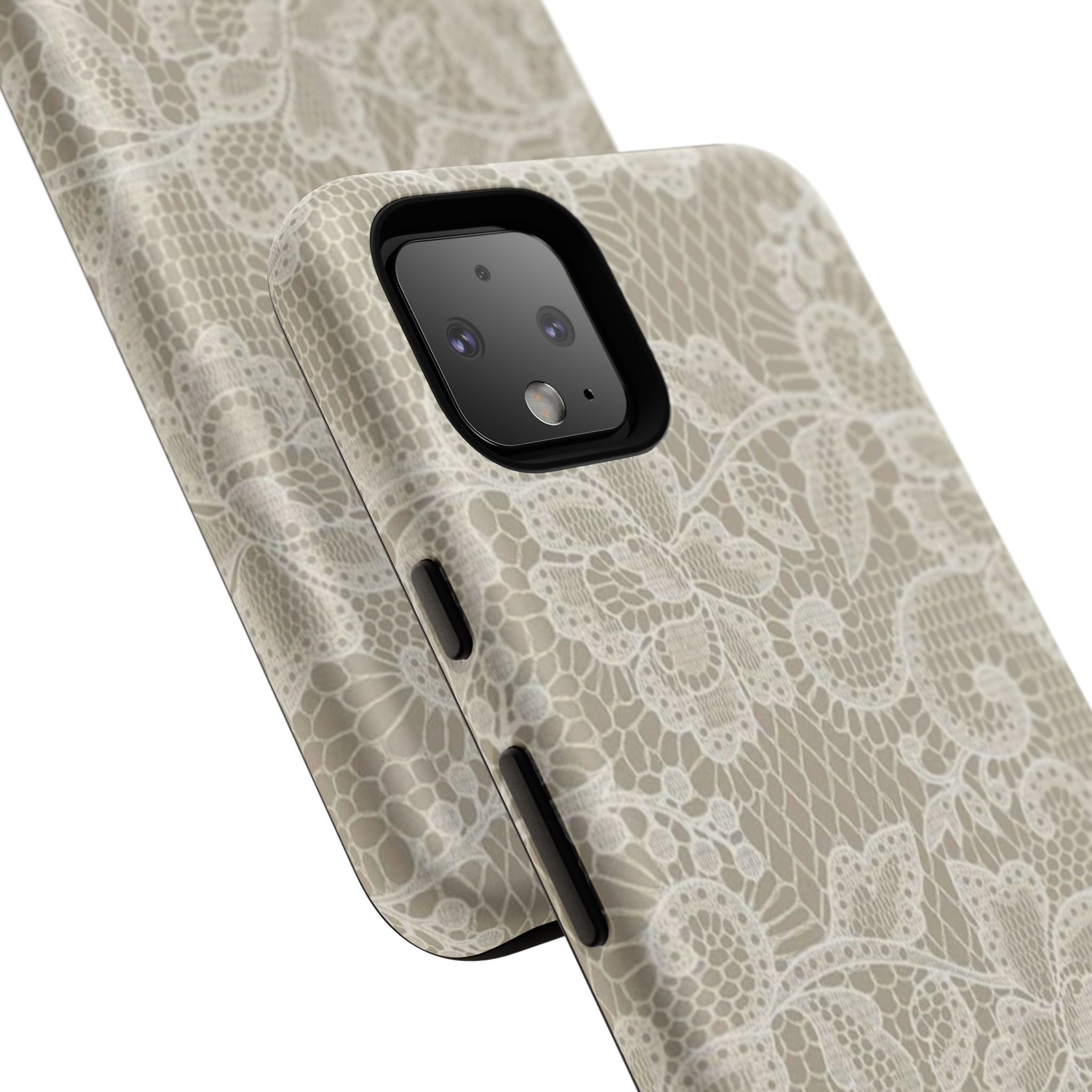 White Lace Pattern Tough Phone Case