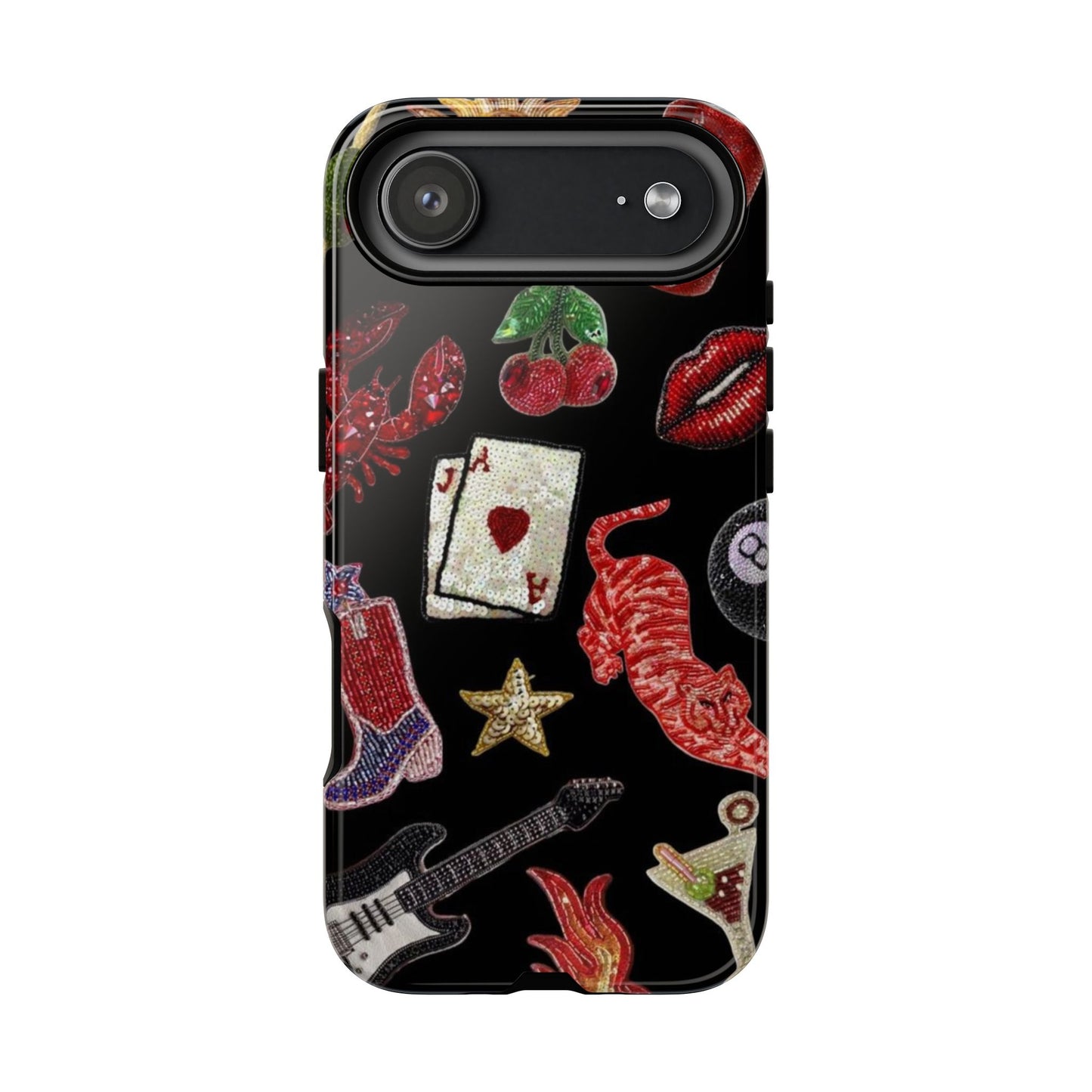 Retro Patch Motif Tough Case