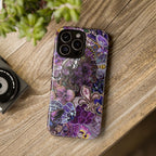 Purple Fleur-de-Lis Floral Tough Phone Case