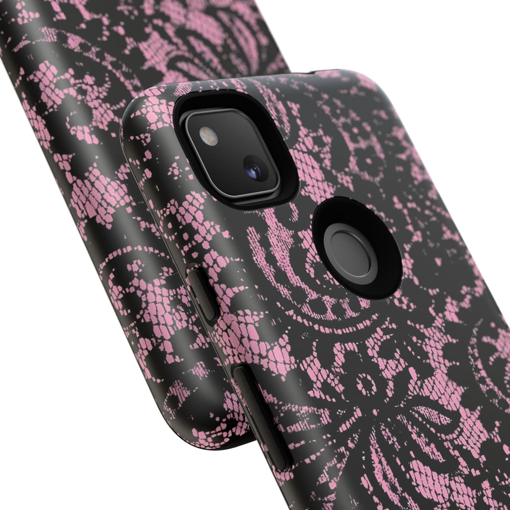 Pink Lace Pattern Tough Phone Case