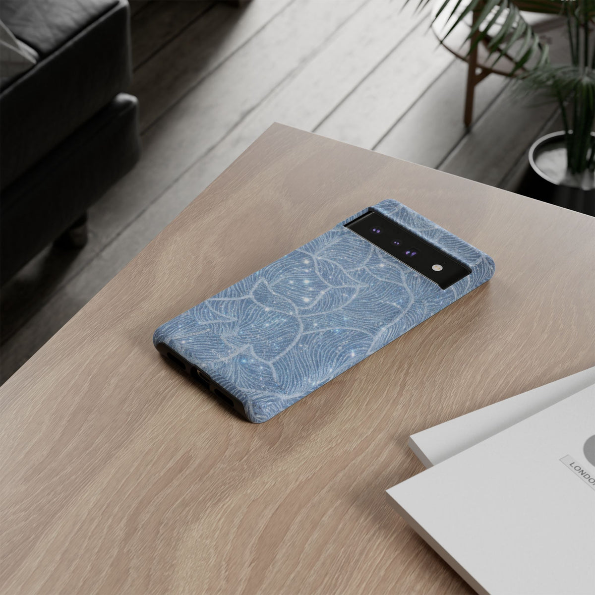 Glacier Blue Floral Tough Case