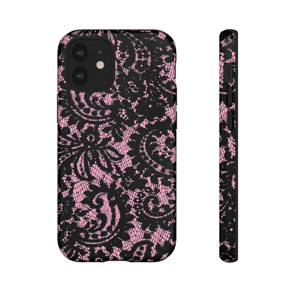 Pink Lace Pattern Tough Phone Case