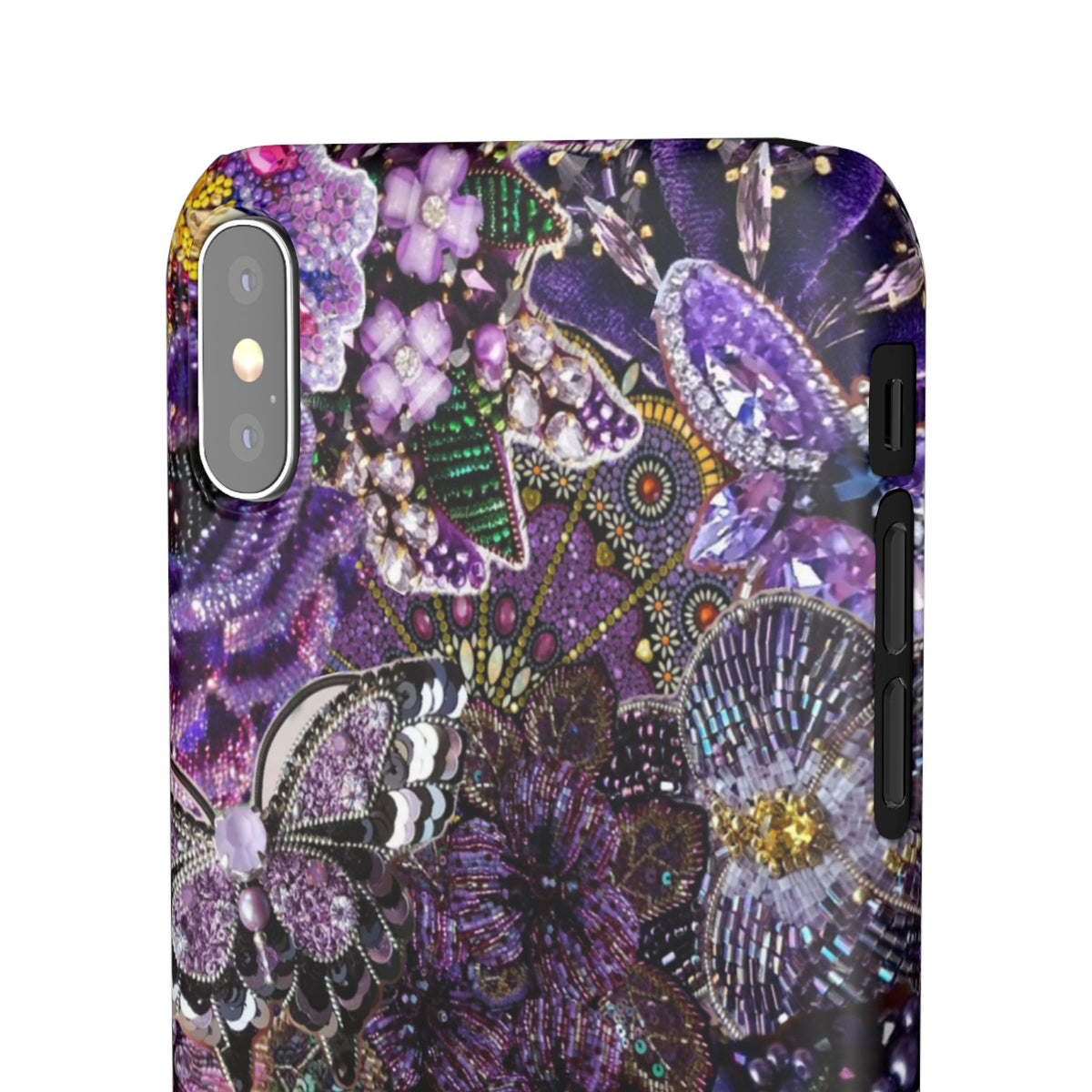 Purple Floral Butterfly Case