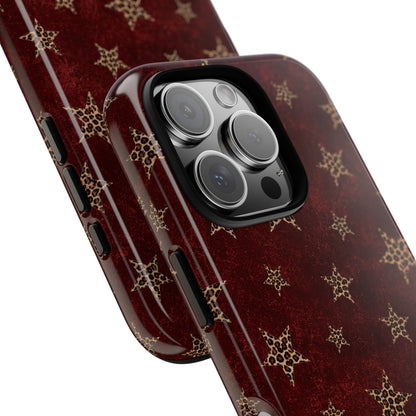 Burgundy Leopard Star Tough Case