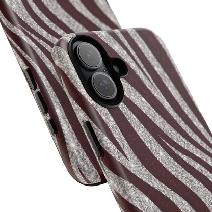 Burgundy Zebra Glitter Tough Case