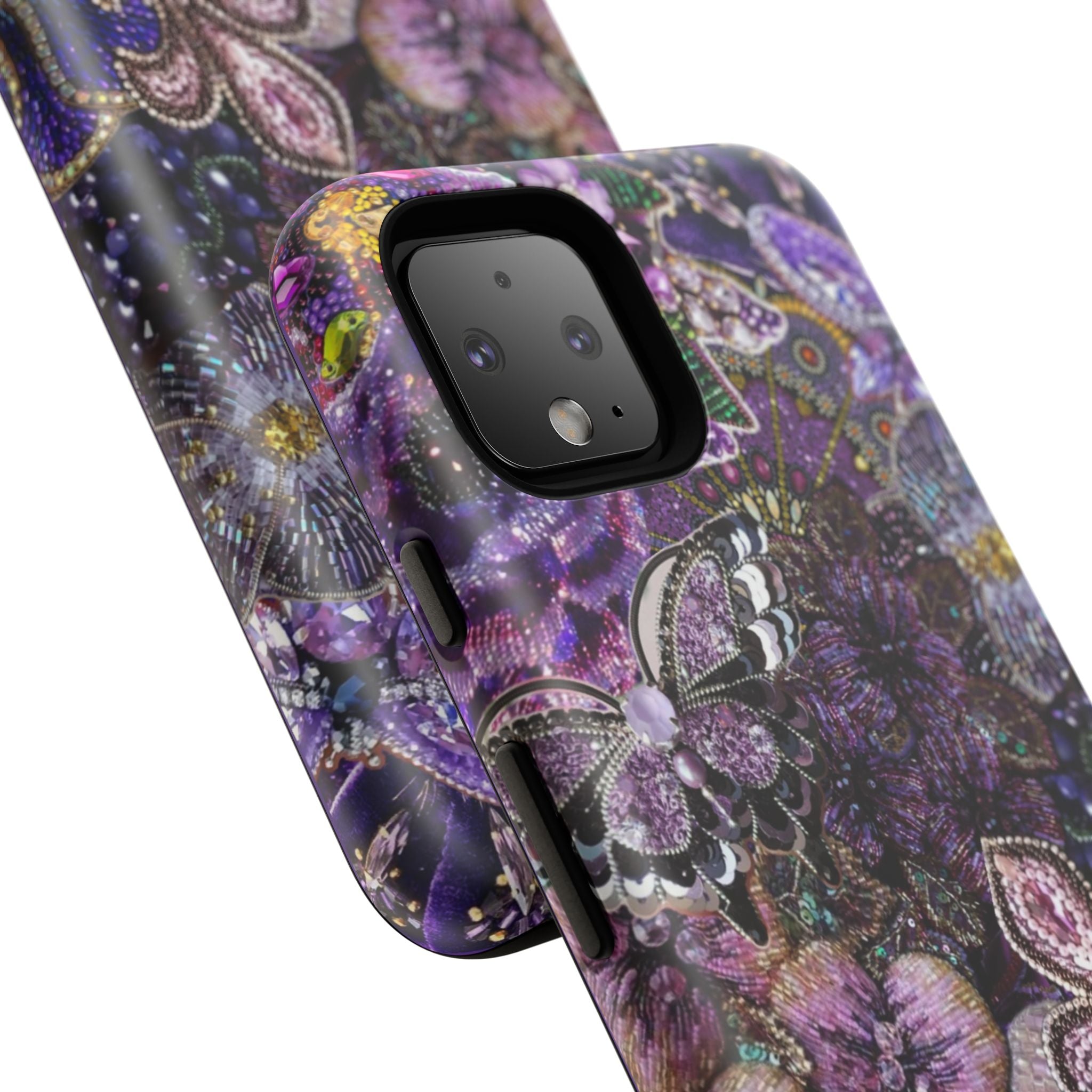 Purple Fleur-de-Lis Floral Tough Phone Case
