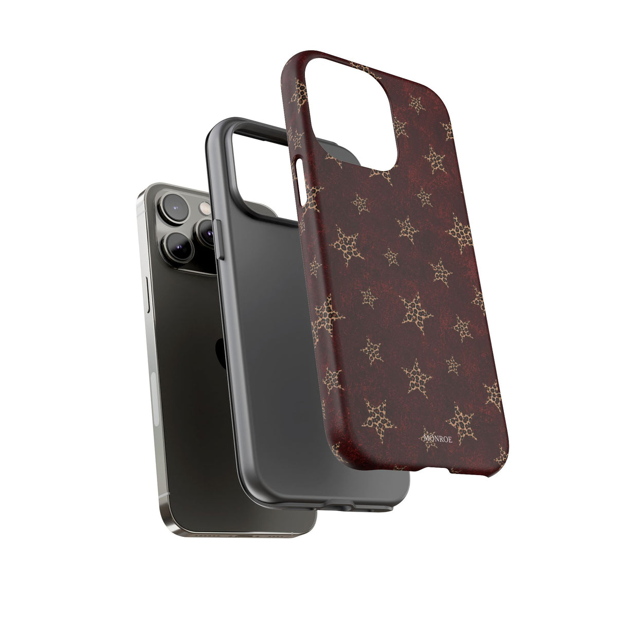Burgundy Leopard Star Tough Case