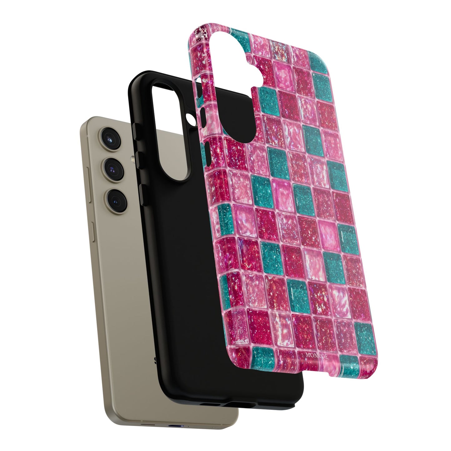 Pink Teal Mosaic Tough Case