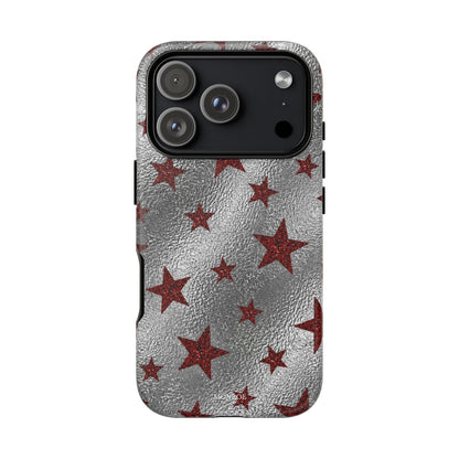 Silver Red Starry Tough Case