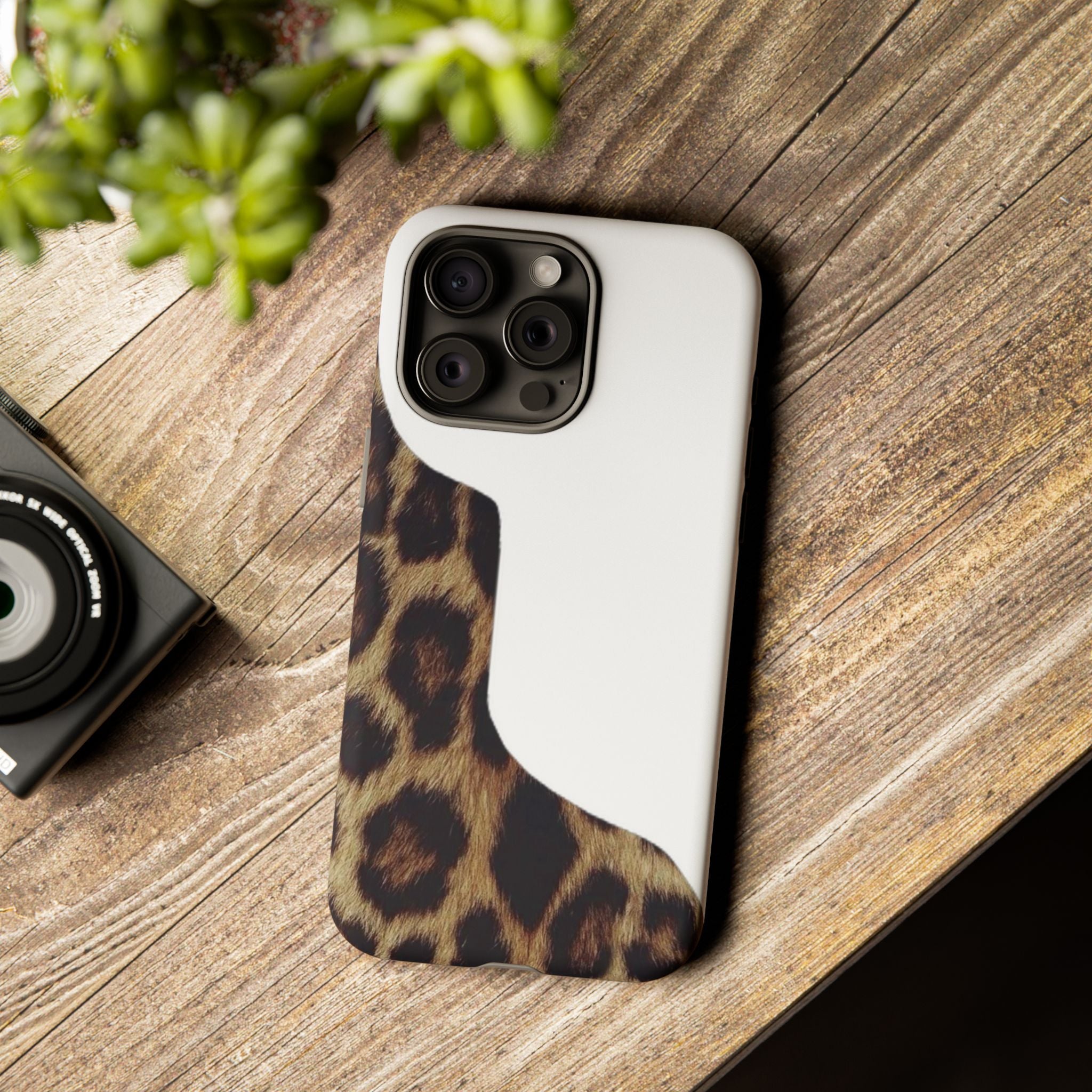 Half Cheetah Print Phone Case