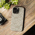 White Lace Pattern Tough Phone Case