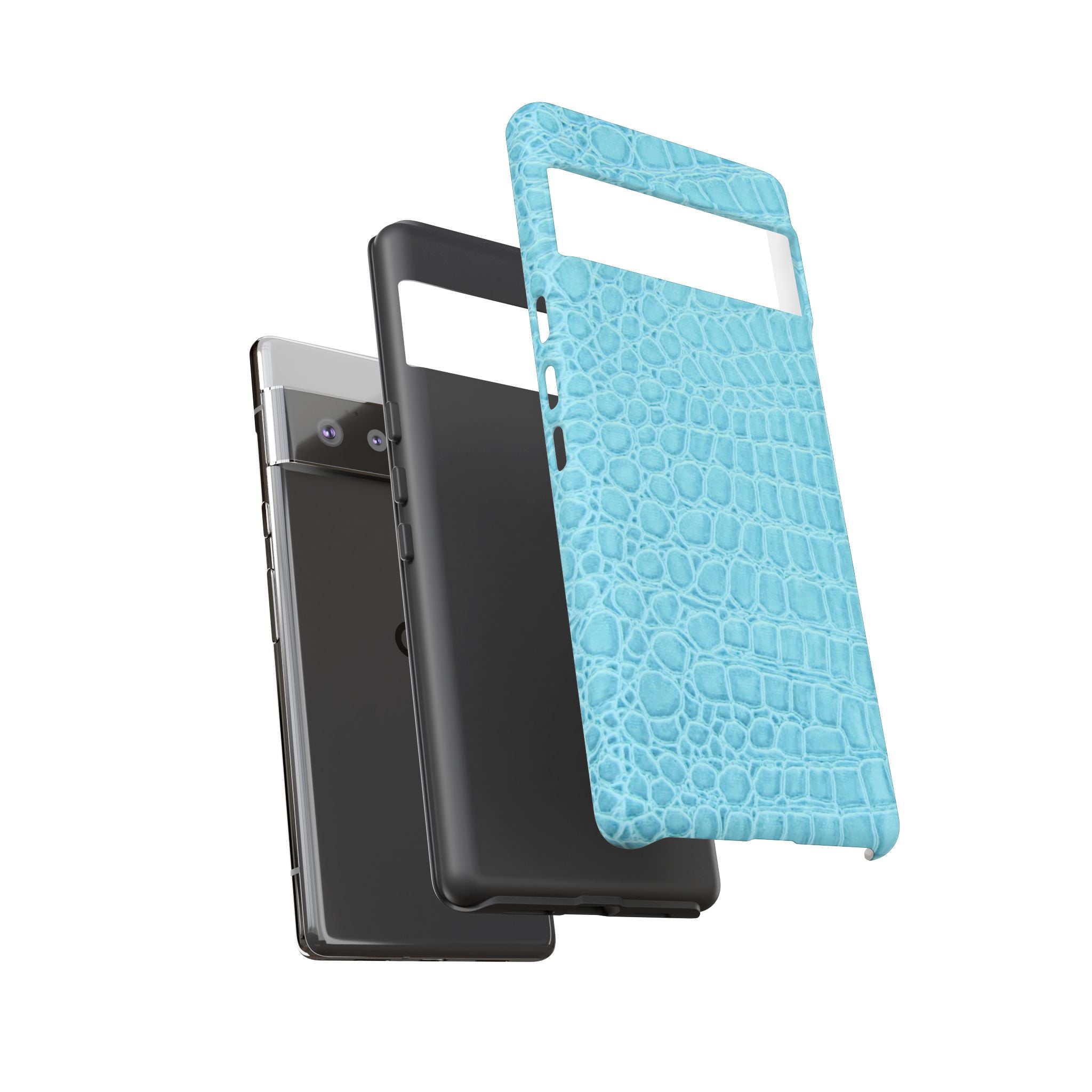 Croc Embossed Turquoise Phone Case