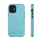 Croc Embossed Turquoise Phone Case