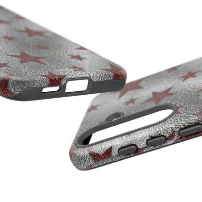 Silver Red Starry Tough Case