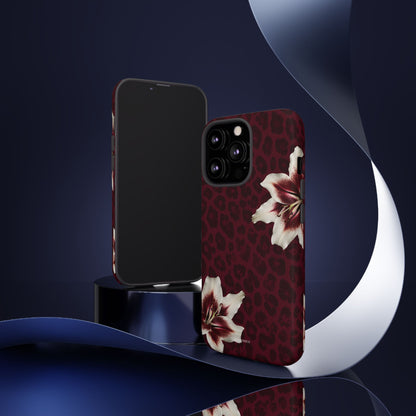 Burgundy Lily Leopard Tough Case