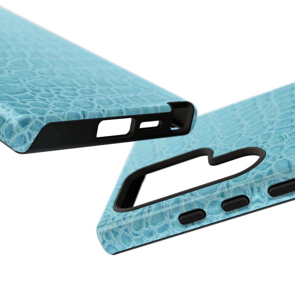 Croc Embossed Turquoise Phone Case