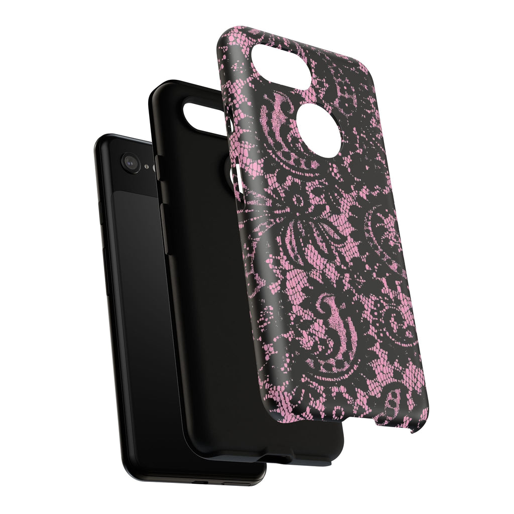 Pink Lace Pattern Tough Phone Case