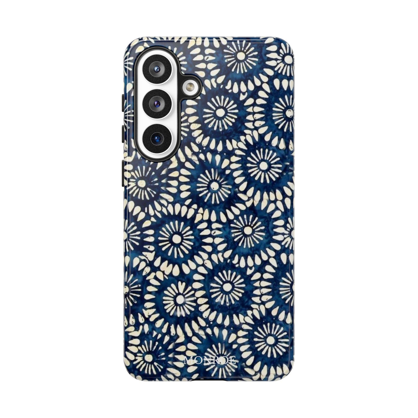 Navy Shibori Floral Tough Phone Case