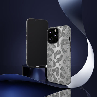 Silver Glitter Leopard Tough Case