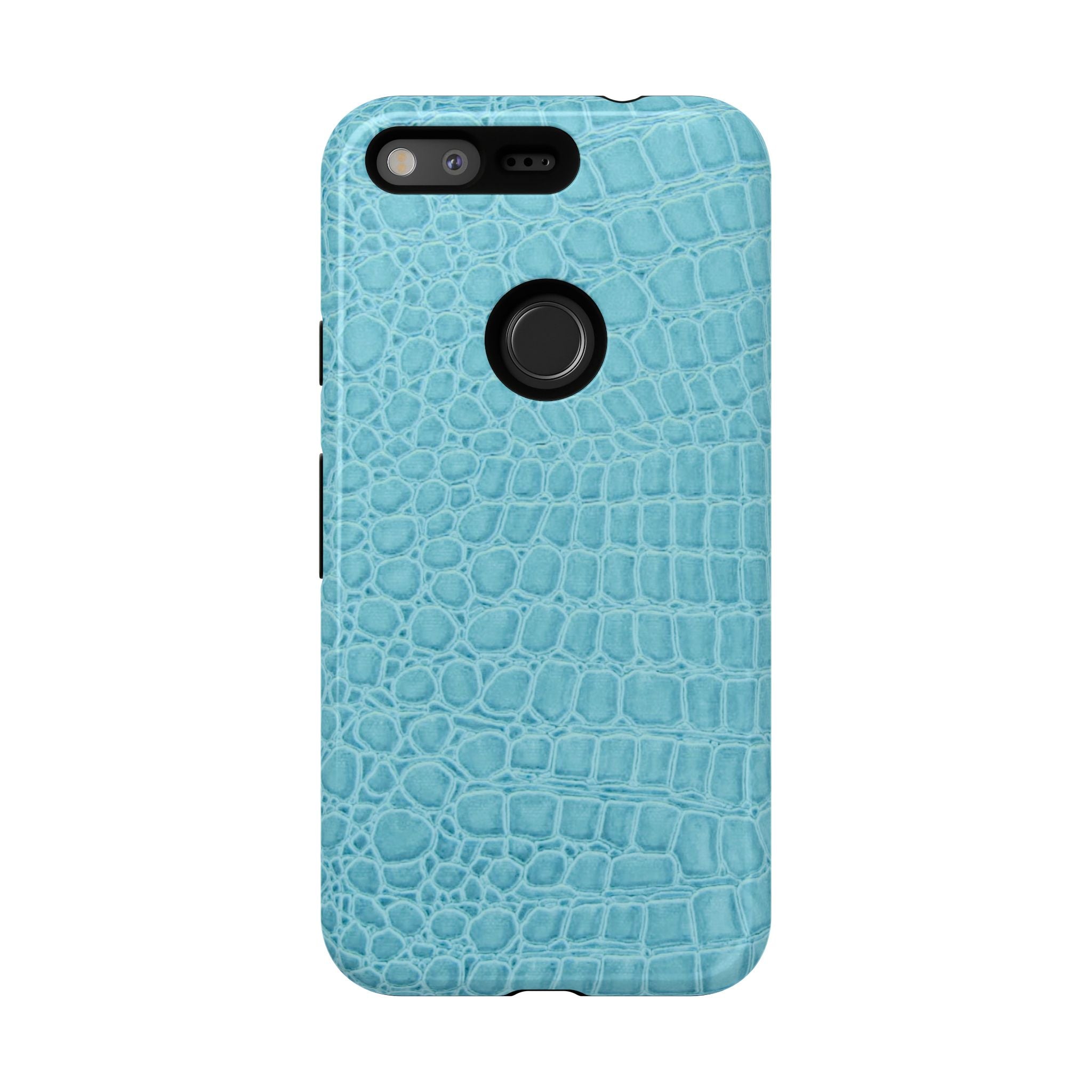 Croc Embossed Turquoise Phone Case