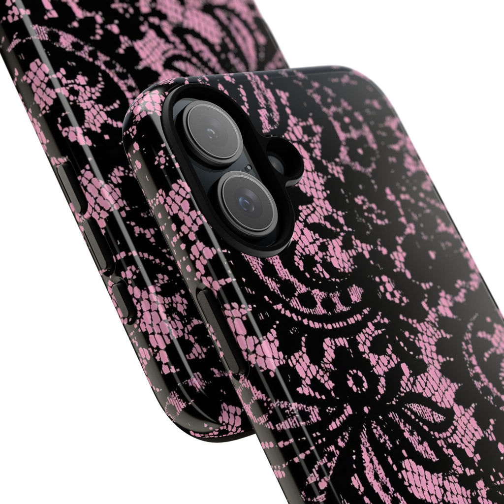Pink Lace Pattern Tough Phone Case
